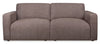 Sofa modulaire Lotus Kort & Co. de 89 po en tissu de chenille brun café avec coussins en duvet et plumes