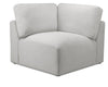 Fauteuil modulaire en coin Lotus de Kort & Co. de 40 po en tissu de chenille avec coussins en duvet et plumes - gris lin