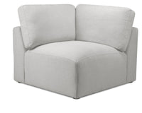  Fauteuil modulaire en coin Lotus de Kort & Co. de 40 po en tissu de chenille avec coussins en duvet et plumes - gris lin