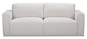 Sofa modulaire Lotus Kort & Co. de 89 po en tissu de chenille gris lin avec coussins en duvet et plumes