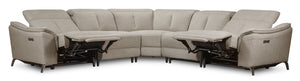 Sofa sectionnel à inclinaison électrique Matrix 5 pièces - gris tourterelle 