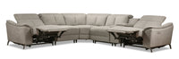  Sofa sectionnel à inclinaison électrique Matrix 6 pièces - gris tourterelle 