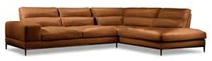 Sofa sectionnel de droite Milan 2 pièces - brun 
