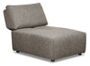 Fauteuil sans accoudoirs Modera en tissu d'apparence lin - gris