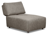  Fauteuil sans accoudoirs Modera en tissu d'apparence lin - gris