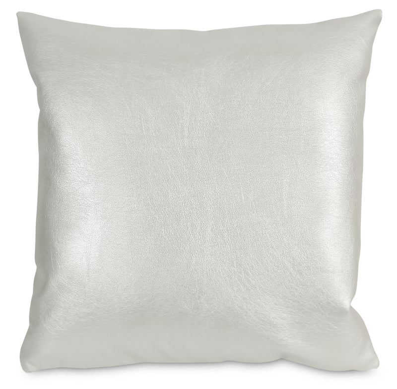 Metallika Accent Pillow – Pearl White