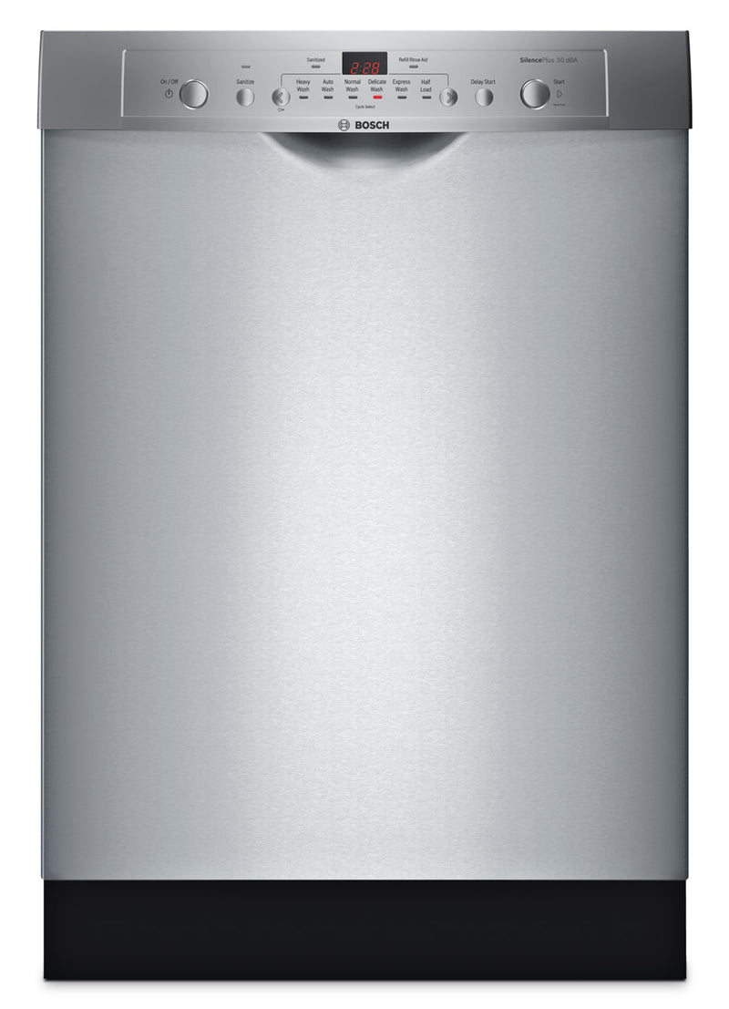 Bosch Ascenta® Series Recessed Handle Dishwasher - SHE3AR75UC - Dishwasher with Child Lock in Stainless Steel