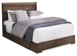 Olivia Full Platform Storage Bed - Grey|Lit double de rangement Olivia - gris|OLVGFSBD