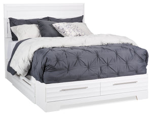 Olivia Queen Storage Bed - White|Grand lit de rangement Olivia - blanc|OLVWQSBD