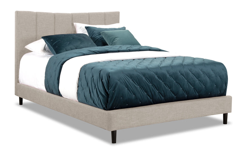 Paseo Queen Platform Bed – Taupe - Contemporary style Bed in Taupe Plywood