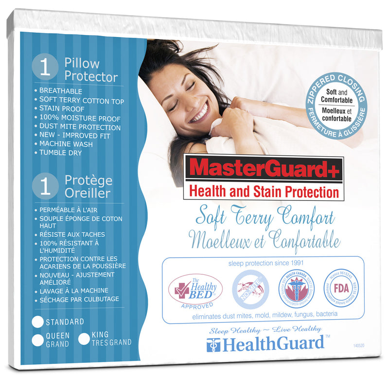 Standard Platinum Soft Terry Pillow Protector - Single - White Pillow Protector