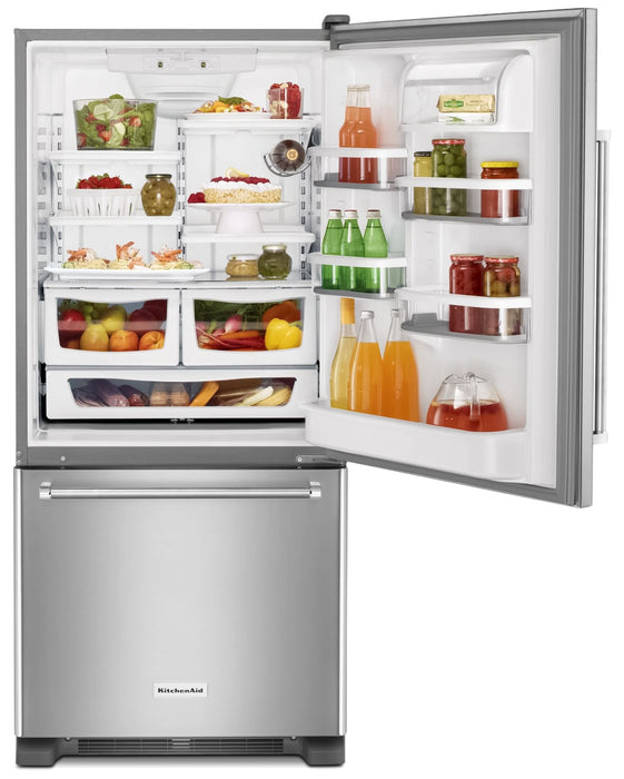 Réfrigérateur avec congélateur au bas KitchenAid de 19 pi3 – KRBR109ESS