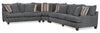 Sofa sectionnel Putty 3 pièces en chenille - gris