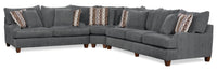  Sofa sectionnel Putty 3 pièces en chenille - gris 