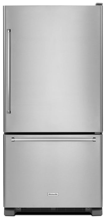 Réfrigérateur à congélateur inférieur KitchenAid de 22 pi³ - acier inoxydable