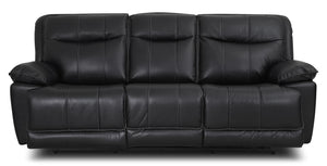 Sofa à inclinaison électrique Matt en tissu apparence cuir - noir