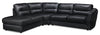 Sofa sectionnel de gauche Romeo 3 pièces en cuir véritable - noir