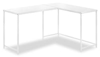 Bureau en coin en forme de L Karter de 58,25 po - blanc