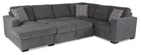  Sofa-lit sectionnel de gauche Legend 3 pièces en chenille - poivre