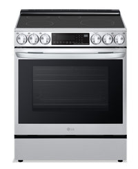  Cuisinière intelligente à induction LG de 6,3 pi³ avec hublot InstaViewMD et friture à air - acier i…