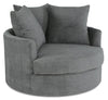 Fauteuil d’appoint Cuddler Grande de 48 po fabriqué au Canada en tissu de chenille gris Teddy Nightfall 