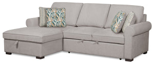 Sofa-lit sectionnel de gauche Haven 2 pièces en chenille - gris