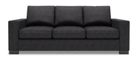  Sofa Track de Sofa Lab de 85 po fabriqué au Canada en tissu de chenille avec accoudoirs rectilignes - gris Luxury Charcoal 