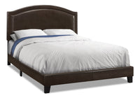  Grand lit Pearl en tissu d'apparence cuir - brun 