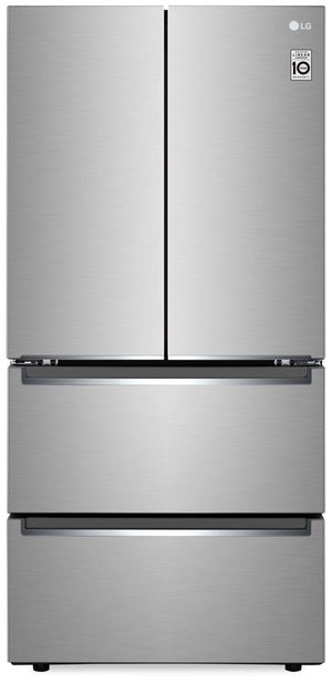 LG 19 Cu. Ft. Counter-Depth Slim Fit French-Door Refrigerator - LRMNC1803S | Réfrigérateur mince LG de 19 pi³ à portes françaises de profondeur comptoir - LRMNC1803S | LRMNC18S