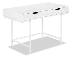 Bureau Butler de 47,25 po à 2 tiroirs - blanc