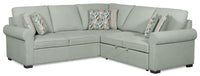  Sofa-lit sectionnel de droite Haven 2 pièces en chenille avec sofa-lit - Écume de mer