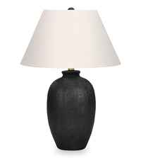 Lampe de table de 24 po en céramique avec abat-jour ivoire - noire