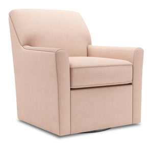 Fauteuil d’appoint pivotant Sofa Lab personnalisable de 31 po fabriqué au Canada en tissu d’apparence lin rose Pax Rose