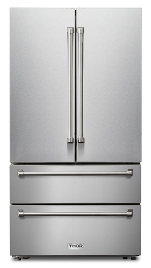Réfrigérateur Thor Kitchen de 22,5 pi³ à portes françaises de profondeur comptoir - TRF3602