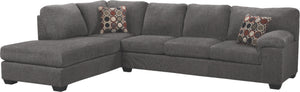 Sofa sectionnel de gauche Morty 2 pièces en chenille - gris