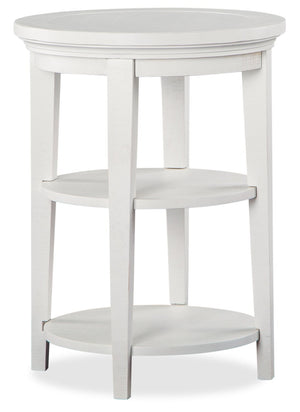 Table de bout ronde traditionnelle Heron Cove de 18 po avec tablette - pin blanc