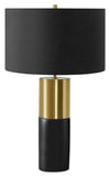 Lampe de table de 25 po en béton avec abat-jour cylindrique - noire