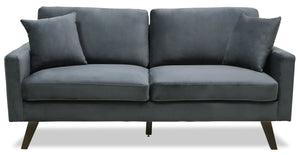 Sofa Joelle en velours - gris