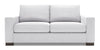 Sofa personnalisable Track de Sofa Lab de 75 po de format condo fabriqué au Canada en tissu d’apparence lin blanc Pax Ice