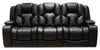 Sofa à inclinaison électrique Axel en tissu d'apparence cuir avec appuie-tête électrique - noir