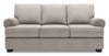 Sofa personnalisable Roll de Sofa Lab de 86 po fabriqué au Canada en tissu d’apparence lin gris Pax Slate avec accoudoirs enroulés