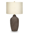 Lampe de table de 27 po en céramique avec abat-jour beige - grise