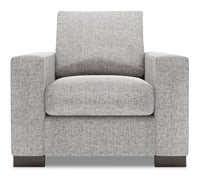  Fauteuil Track de Sofa Lab personnalisable de 38 po fabriqué au Canada en tissu d’apparence lin avec accoudoirs rectilignes - gris Luna Domino