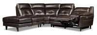  Sofa sectionnel de gauche à inclinaison électrique Envia 3 pièces - brun 