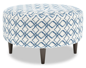 Pouf personnalisable The Curve de Sofa Lab de 31 po fabriqué au Canada en tissu - Ocean multicolore