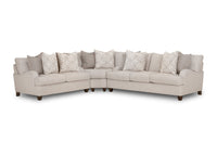  Sofa sectionnel réversible Ainsley 3 pièces en tissu d'apparence lin - Lin 