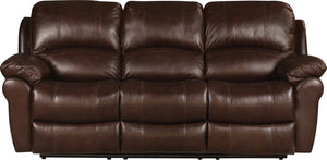 Sofa à inclinaison électrique Kobe en cuir véritable - brun 