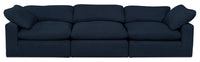  Sofa modulaire Eclipse en tissu d'apparence lin - bleu marine