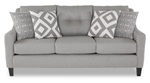 Sofa Kylie en tissu d'apparence lin - gris Zeus