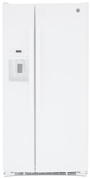 Réfrigérateur GE de 23,2 pi³ et de 32,8 po à compartiments juxtaposés - blanc - GSS23GGPWW